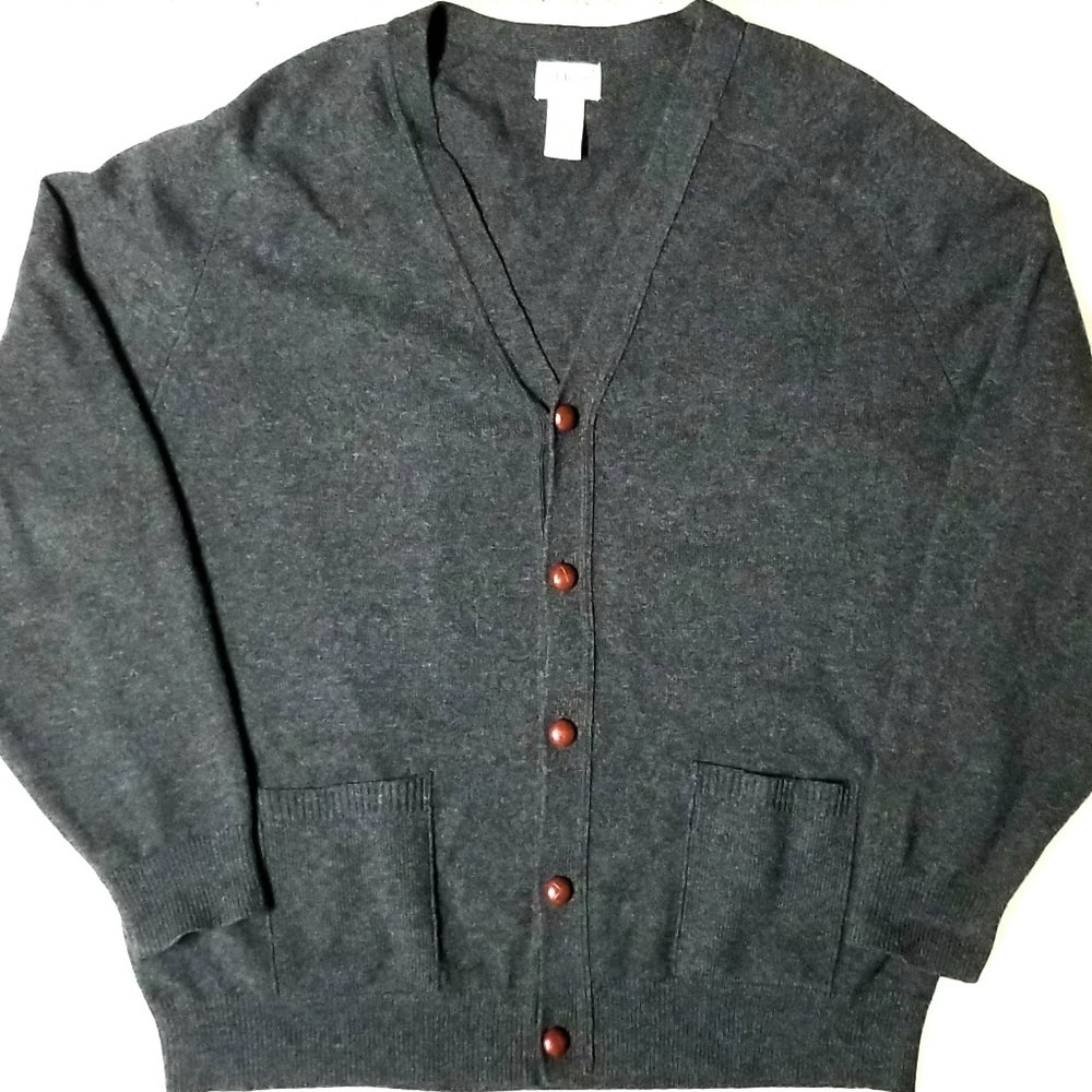 LL Bean Men's Gray Vintage Grandpa Cardigan
